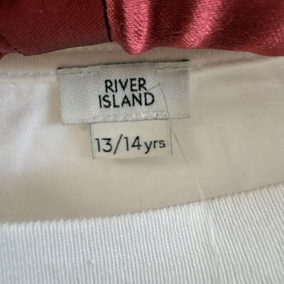 River Island Girls Paris Sequin Puff Sleeve Top 13-14Y NWT White - Picture 2 of 6